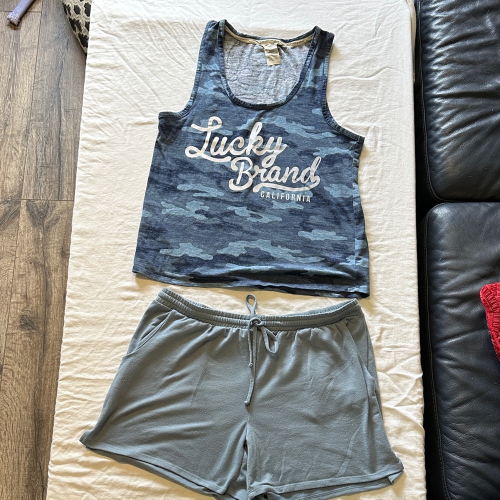 Lucky Brand Blue Camo Pajama Set